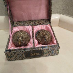 NIB SuHai NUMBERED VINTAGE SILVER QUAIL SET